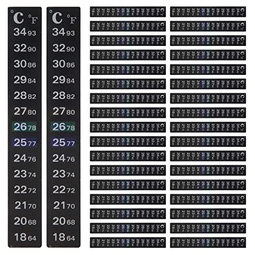 Ntcpefy 36 StüCk Digitaler Temperatur Aufkleber Selbst Klebendes Thermometer Streifen Fermenter Selbst Klebendes Kristall Streifen Aquarium Thermometer von Ntcpefy