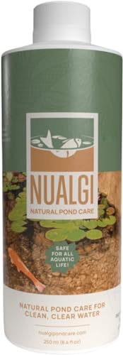 Nualgi Pond Care Natürlicher Fischteichreiniger, 250 ml Teichbakterien für große Teiche, Klärer für Fischteiche, sicher für alle Wasserlebewesen einschließlich Koi, Teichwasserklärer behandelt bis zu von Nualgi Pond Care