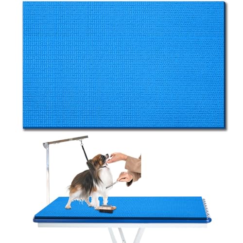 Nuanchu Hundepflege-Tischmatte, dick, rutschfest, 91,4 x 61 cm, PVC und Schaumstoff, für Haustier-Badetisch, gepolsterte Matte für die Fellpflege von Haustieren, Hunden, Katzen zu Hause, Blau von Nuanchu