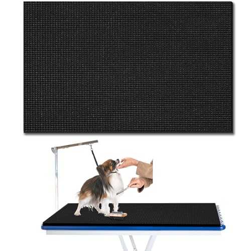 Nuanchu Hundepflege-Tischmatte, dick, rutschfest, 91,4 x 61 cm, PVC und Schaumstoff, für Haustier-Badetisch, gepolsterte Matte für die Fellpflege von Haustieren, Hunden, Katzen zu Hause, Schwarz von Nuanchu