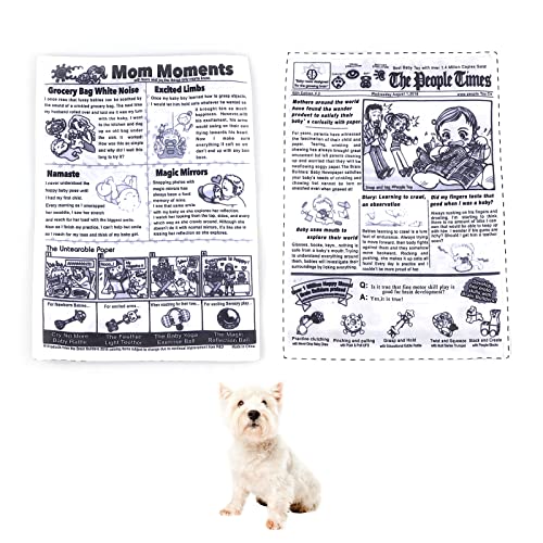 Nuatpetin 2 Stück Haustier Hund Quietschspielzeug, Quietschendes Zeitungs-Hundespielzeug, interaktives Knitterpapier-Spielzeug für kleine, mittelgroße und große Rassen von Nuatpetin