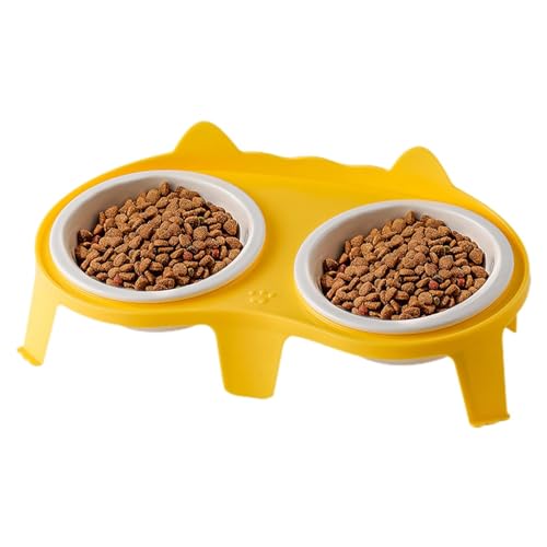 Nubamzy Doppelter Futternapf für Katzen | Keramik Doppelnapf für Hunde und Katzen – Indoor-Katzennapf mit Ständer, erhöhter, geneigter Napf mit Haken und Wasserspender für Katzen und Welpen Nubamzy Doppelter Futternapf für Katzen | Keramik Doppelnapf für Hunde und Katzen – Indoor-Katzennapf mit Ständer, erhöhter, geneigter Napf mit Haken und Wasserspender für Katzen und Welpen von Nubamzy