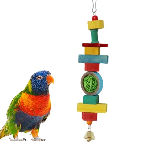 Nubamzy Papageienspielzeug, Vogelkäfigspielzeug, Vogel-Aufhängbares Spielzeug, natürliches Holzvogel-Kauspielzeug mit Glocke für Vögel, Aras, afrikanische graue Kakadus Nubamzy Papageienspielzeug, Vogelkäfigspielzeug, Vogel-Aufhängbares Spielzeug, natürliches Holzvogel-Kauspielzeug mit Glocke für Vögel, Aras, afrikanische graue Kakadus von Nubamzy