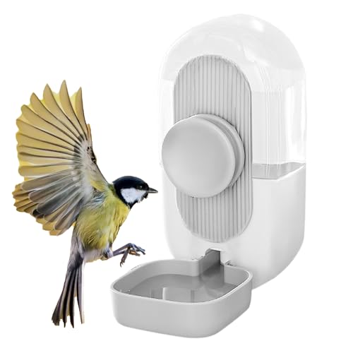 Nudorpn Automatischer Vogelfutterspender Wasserspender Set, Clear Automatic Food Container, Vogelkäfig-Futterspender mit Sitzstange für Wellensittiche, Sittiche, Nymphensittiche, Finken von Nudorpn