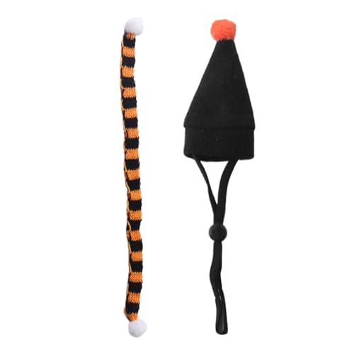 Nudorpn Halloween Hamster Hüte Set - Hamster Hut Und Schal Komplettset Für Halloween Kostüme - Einstellbare Kopfbedeckung Outfit für Feste Feiern und Partys von Nudorpn