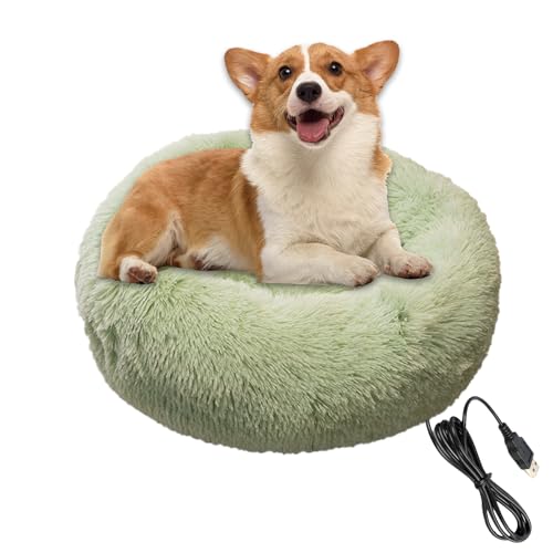 Nudorpn Heizmatte für Tiere | Donut rund beruhigend für Hunde | Weiches Kissen waschbar für kleine Hunde Katzen Welpen Nacht | Winter Party Indoor Beruhigend von Nudorpn