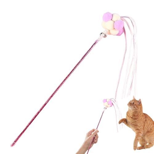 Nudorpn Lustiger Katzenstab, Katzenspielzeug, Teaserspielzeug mit Plüschball | Spielzeug für Haustiere mit bunten Fransen für Zuhause, Arbeitsbereich Nudorpn Lustiger Katzenstab, Katzenspielzeug, Teaserspielzeug mit Plüschball | Spielzeug für Haustiere mit bunten Fransen für Zuhause, Arbeitsbereich von Nudorpn