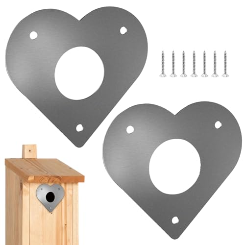 Nudorpn Spechtschutz für Nistkasten, 2 Stück Meisenkasten Vogelhaus Schutzplatte mit Schrauben, 28mm+32 mm, Vogelnistkasten Edelstahl Zubehör für Nistkasten von Nudorpn