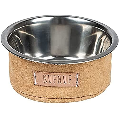 Metal Bowl with Suede Leather Cover 0,8l M von Nufnuf