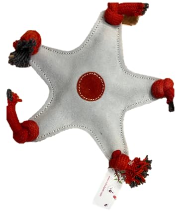NUFNUF Hundespielzeug Leder Stern | Nachhaltiges Wildleder Spielzeug für kleine Hunde & Welpen | Robustes Echtleder mit Tau Seil | Handgefertigt ohne Quietschie | 12 x 25 cm | Weiß NUFNUF Hundespielzeug Leder Stern | Nachhaltiges Wildleder Spielzeug für kleine Hunde & Welpen | Robustes Echtleder mit Tau Seil | Handgefertigt ohne Quietschie | 12 x 25 cm | Weiß von Nufnuf