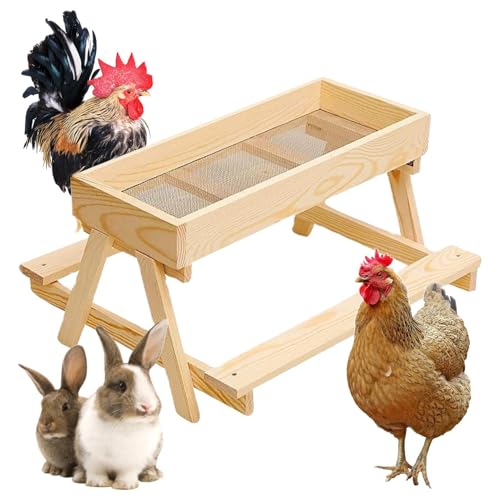 Holzhähnchen -Tischfuttermittel, Doppelhähnchen -Picknicktisch, Geflügelfutterständer, Maschenbodendesign, Lagerung Großer Kapazität, 37,5 X 37,5 X 21 cm Für Truthähne, Andere Geflügel Holzhähnchen -Tischfuttermittel, Doppelhähnchen -Picknicktisch, Geflügelfutterständer, Maschenbodendesign, Lagerung Großer Kapazität, 37,5 X 37,5 X 21 cm Für Truthähne, Andere Geflügel von Nuhjytgf