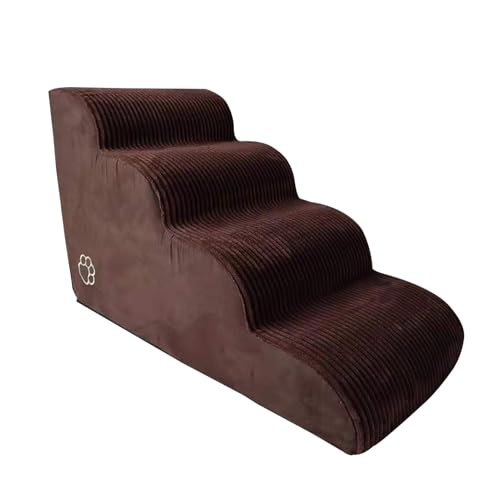 Nuhjytgf Haustiertreppe für Bett - Katzentreppe aus hochdichtem Schaumstoff mit 4 Stufen,Waschbare, atmungsaktive Katzenstufen für das Indoor-Training, große, widerstandsfähige, abnehmbare Leitern für von Nuhjytgf