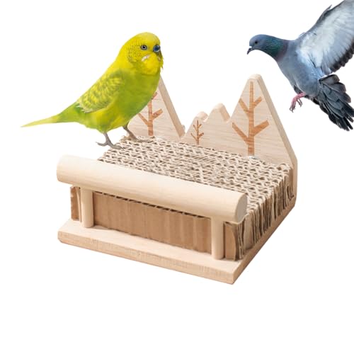 Nuhjytgf Vogelspielzeug | Vogelsitzstange aus Holz für Käfig | Holz-Spielständer für Gebäude Shredding Training Indoor Outdoor Käfig Sitzstange Zubehör von Nuhjytgf