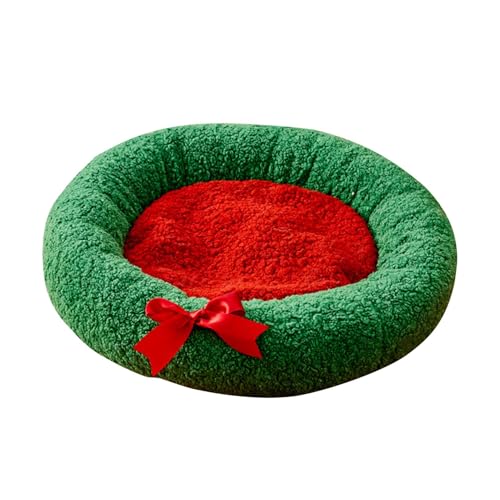 Nuhjytgf Weihnachts-Kätzchen-Welpenbett, Plüschkissen, beruhigendes Hundebett, waschbares Haustierbett, weiches, rundes Haustierkissen, bequemes Haustier-Plüschbett, tragbares Kätzchenbett für Katzen Nuhjytgf Weihnachts-Kätzchen-Welpenbett, Plüschkissen, beruhigendes Hundebett, waschbares Haustierbett, weiches, rundes Haustierkissen, bequemes Haustier-Plüschbett, tragbares Kätzchenbett für Katzen von Nuhjytgf