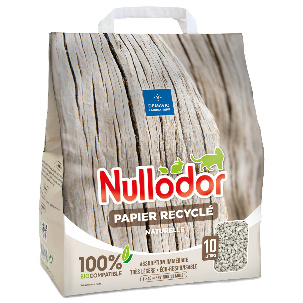 Nullodor Katzenstreu Papier Recyclé - 10 l von Nullodor