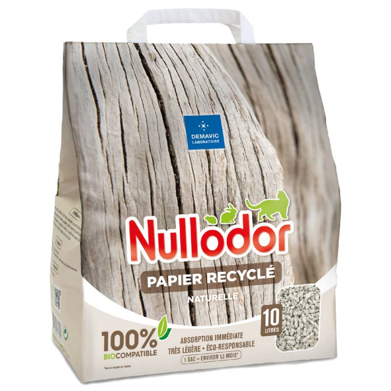 Nullodor Katzenstreu Papier Recyclé - 2 x 10 l von Nullodor