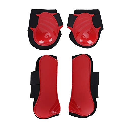 Nunafey Horse Support Boots, Horse Leg Wrap, Praktisches Training für Reiten bei jedem Wetter(red, A Set of XL) von Nunafey