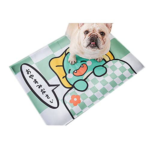 Nunubee Kühlmatte Für Hunde, Cartoon-Kühlmatte, Hunde-Haustier-Kühlmatte, Ungiftiges Gel, Selbstkühlendes Pad, Katzen-Kühlpads,L von Nunubee