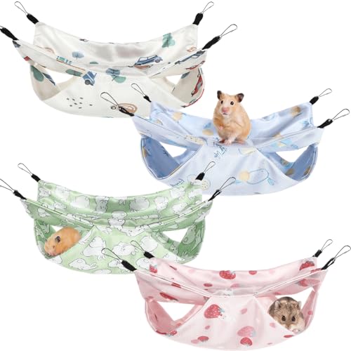 Nuogo Ratten-Hängematte für Käfig, Kleintiere, hängende Frettchen-Hängematten für Ratten, Zubehör, doppellagiges Frettchenbett für Meerschweinchen, Eichhörnchen, Chinchilla, Spielen und Schlafen von Nuogo