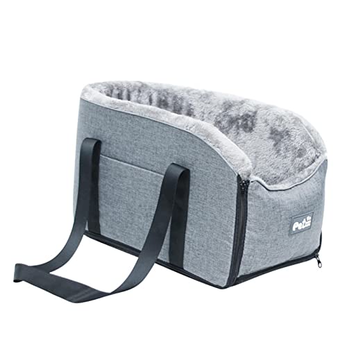 Nupaque Hundeautositz, Mittelkonsole, Armlehne, kleine Reise, tragbare Taschen für Hunde und Katzen, waschbar, Katzenerhöhung, geeignet für Vororte, Hundezubehör, Grau von Nupaque