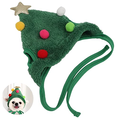 Haustier-Weihnachtsbaum-Kopfschmuck, Niedliche Weihnachtsmütze für Haustiere, Verstellbare Kopfbedeckung, Plüsch-Polyester für Festliche Partys, Fotos, Kopfbedeckung für Hunde Haustier-Weihnachtsbaum-Kopfschmuck, Niedliche Weihnachtsmütze für Haustiere, Verstellbare Kopfbedeckung, Plüsch-Polyester für Festliche Partys, Fotos, Kopfbedeckung für Hunde von Nurnesy