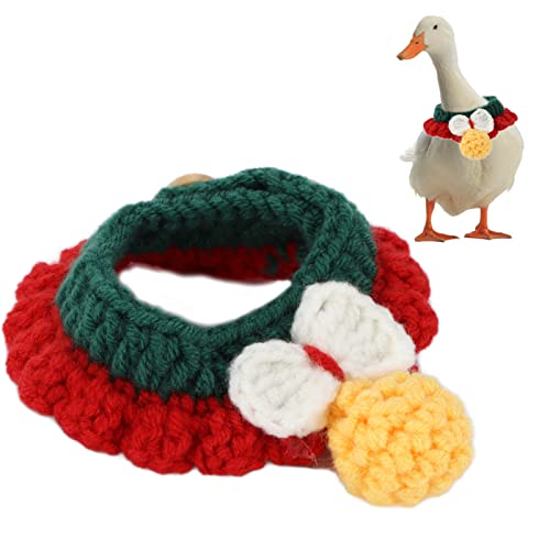 Haustier-Wollhalsband, Weiches Enten-Zubehör, Niedliche, Modische Dekoration, Gestrickt mit Wollgarn für Feiertagspartys, Enten-Gans-Hühnerhalsband, Geflügel-Kostümzubehör, (XS) von Nurnesy