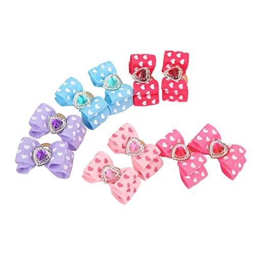 Nurnesy 20 Stück Süße Hundeschleifen-Haar-Accessoires, Gummibänder, Pfirsichfarbene, Herzförmige Haustier-Schleifenkopf-Blume für Kleine, Mittelgroße und Große Hunde, Einfach an- und Nurnesy 20 Stück Süße Hundeschleifen-Haar-Accessoires, Gummibänder, Pfirsichfarbene, Herzförmige Haustier-Schleifenkopf-Blume für Kleine, Mittelgroße und Große Hunde, Einfach an- und von Nurnesy