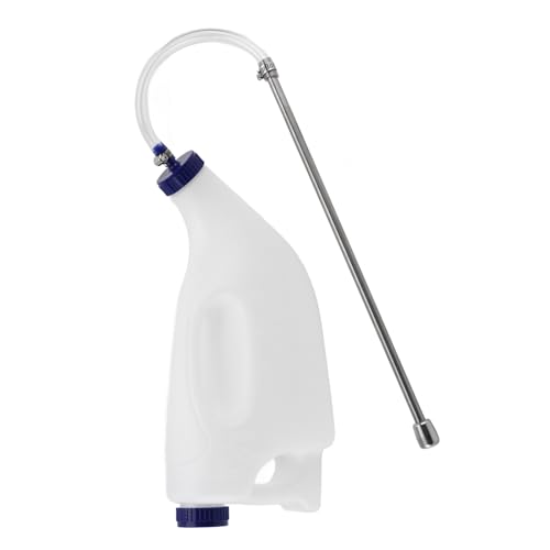 Nurnesy 4L Tragbares Kunststoff -Kalb -Fütterungsmilchflasche - Robuste und Wiederverwendbare Tiermilchfuttermittel für Kühe und Viehstock von Nurnesy