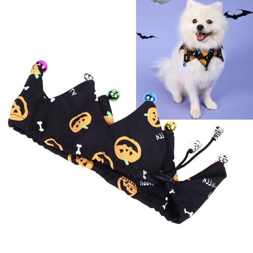 Nurnesy Halloween-Katzenhalsband, Hochwertiges Polyestermaterial, Verstellbarer Schal mit Niedlicher Glockendekoration, Bezauberndes Kürbismuster, Geeignet für Katzen und Kleine Hunde, Nurnesy Halloween-Katzenhalsband, Hochwertiges Polyestermaterial, Verstellbarer Schal mit Niedlicher Glockendekoration, Bezauberndes Kürbismuster, Geeignet für Katzen und Kleine Hunde, von Nurnesy