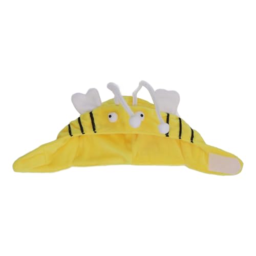 Nurnesy Interactive Cat Teaser Hut mit Gelbem Bienendesign - Perfekt für Katzen mit 24-30 cm Halsgröße - Lustiges Teaser -Stickspielzeug von Nurnesy