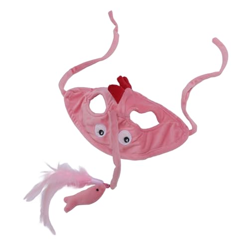 Nurnesy Interaktive Rosa Dinosaurierkatze Zauberstab Spielzeug - Kopfmontage -Teaser -Stick für die Spannende Spielzeit mit Katzen von Nurnesy