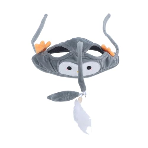 Nurnesy Interaktiver Grauer Penguin -Kopf -Katzen -Teaser -Zauberstab Spielzeug für Katzen - Fun Stick with Cat -Features, Geeignet für 24-30 cm Halsumfang von Nurnesy