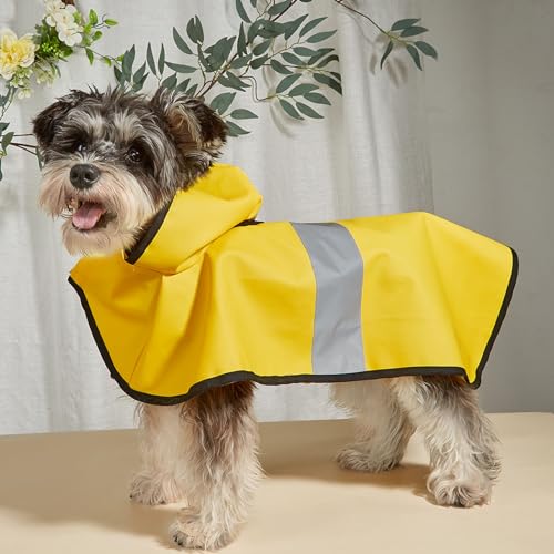 Nurnesy Reflektierender Streifen-Hunderegenmantel für Große Hunde, Waterp001 Regenjacke für Haustiere mit Kapuze und Umhang für Mehr Sicherheit bei Nächtlichen Aktivitäten, von Nurnesy