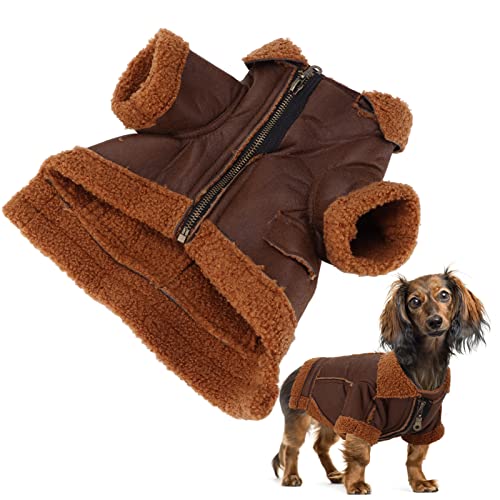 PU-Leder-Hundejacke, Warmer, Verdickter Plüsch, PU-Leder-Hundekleidung, Elastisches Rollkragen-Design, Geeignet für Halloween-Partys, mit Vier Fuß Winter-Reißverschlussjacke, für PU-Leder-Hundejacke, Warmer, Verdickter Plüsch, PU-Leder-Hundekleidung, Elastisches Rollkragen-Design, Geeignet für Halloween-Partys, mit Vier Fuß Winter-Reißverschlussjacke, für von Nurnesy