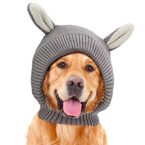 Warme Strickmütze für Hunde, Ohrenschützer für die Hundepflege, Warme Haustiermütze mit Geräuschreduzierung für Große Hunde, Hundeohrabdeckung aus Gestricktem Stoff, Gestrickte Warme Strickmütze für Hunde, Ohrenschützer für die Hundepflege, Warme Haustiermütze mit Geräuschreduzierung für Große Hunde, Hundeohrabdeckung aus Gestricktem Stoff, Gestrickte von Nurnesy
