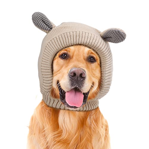 Warme Strickmütze für Hunde, Ohrenschützer für die Hundepflege, Warme Haustiermütze mit Geräuschreduzierung für Große Hunde, Hundeohrabdeckung aus Gestricktem Stoff, Gestrickte Warme Strickmütze für Hunde, Ohrenschützer für die Hundepflege, Warme Haustiermütze mit Geräuschreduzierung für Große Hunde, Hundeohrabdeckung aus Gestricktem Stoff, Gestrickte von Nurnesy