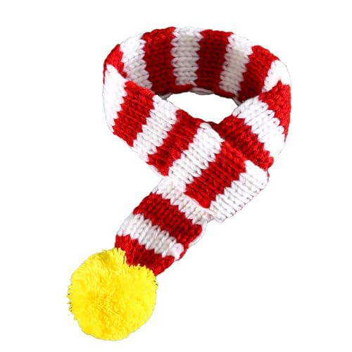 Weihnachtsschal für Katzen und Hunde, 19,8–39,9 cm, Winter-Welpenhalsband, Strickende Haustiermütze, Hunde- und Katzenkostüm, Kostüm, Roter Schal mit Weiß/gelbem Bommelball, (Rot Weihnachtsschal für Katzen und Hunde, 19,8–39,9 cm, Winter-Welpenhalsband, Strickende Haustiermütze, Hunde- und Katzenkostüm, Kostüm, Roter Schal mit Weiß/gelbem Bommelball, (Rot von Nurnesy
