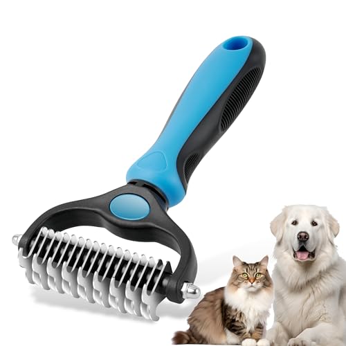 NursCare Haustier-Pflegebürste, doppelseitiger Unterfellrechen für Hunde und Katzen, professionelle Enthaarungsbürste und Entfilzungswerkzeug, sicheres und effektives Entfernen von Knoten, Matten, NursCare Haustier-Pflegebürste, doppelseitiger Unterfellrechen für Hunde und Katzen, professionelle Enthaarungsbürste und Entfilzungswerkzeug, sicheres und effektives Entfernen von Knoten, Matten, von Nurscare