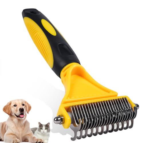 NursCare Haustier-Pflegebürste, doppelseitiger Unterfellrechen für Hunde und Katzen, professionelle Enthaarungsbürste und Entfilzungswerkzeug, sicheres und effektives Entfernen von Knoten, Matten, NursCare Haustier-Pflegebürste, doppelseitiger Unterfellrechen für Hunde und Katzen, professionelle Enthaarungsbürste und Entfilzungswerkzeug, sicheres und effektives Entfernen von Knoten, Matten, von Nurscare