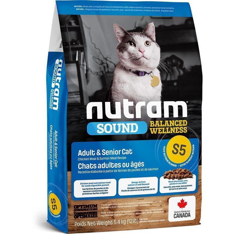 Nutram S5 Adult Cat - 2 kg (MHD 05/25) (15,88 € pro 1 kg) von Nutram
