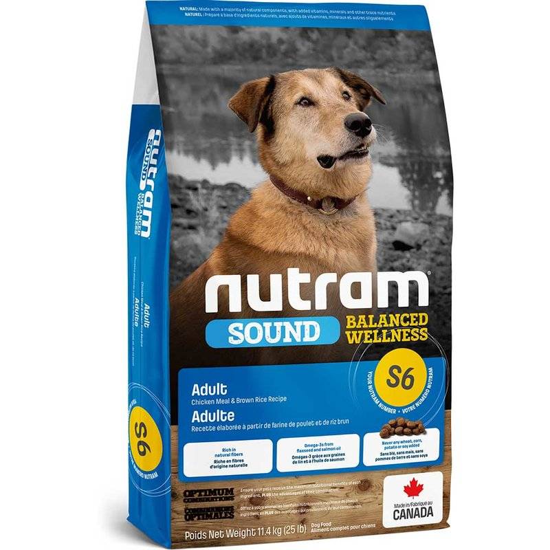 Nutram S6 Adult Dog - Sparpaket 2 x 11,4 kg (4,69 € pro 1 kg) von Nutram