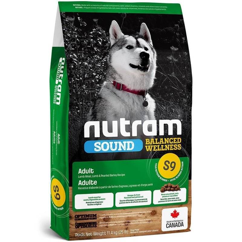 Nutram S9 Adult Dog Lamm - Sparpaket 2 x 11,4 kg (5,22 € pro 1 kg) von Nutram
