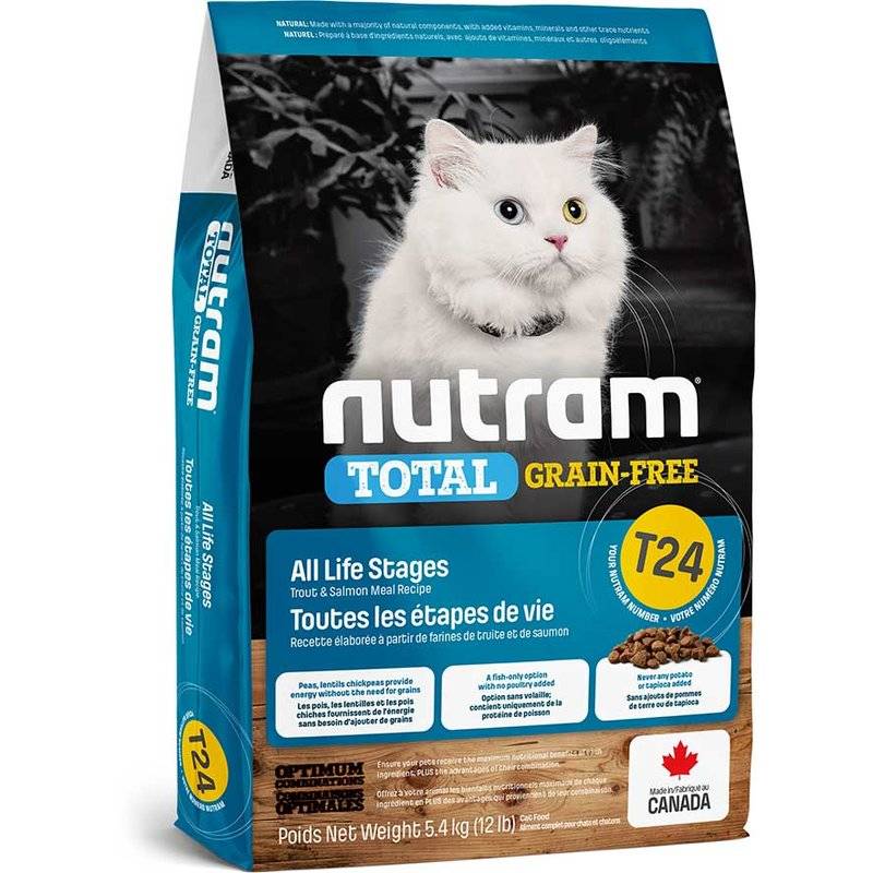 Nutram Total Grain-Free Cat T24 Lachs & Forelle - 2 x 5,4 kg (9,25 € pro 1 kg) von Nutram