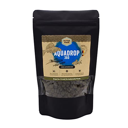 Nutramare Aquadrop360 750ml Futtertabletten | Aquarium-Hauptfutter für Bodenfische und Krebse, Spirulina, Formstabil von Nutramare