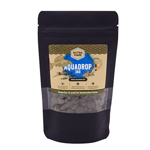 Nutramare Aquadrop360 250ml Futtertabletten | Aquarium-Hauptfutter für Bodenfische und Krebse, Spirulina, Formstabil von Nutramare