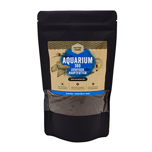 Nutramare Aquarium360 Zierfisch-Hauptfutter 750ml | Hochwertiges Fischfutter für Friedfische, Granulat mit Spirulina von Nutramare