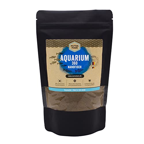 Nutramare Aquarium360 Nanofisch 750ml | Hochwertiges Fischfutter für Minifische, Granulat mit Spirulina von Nutramare