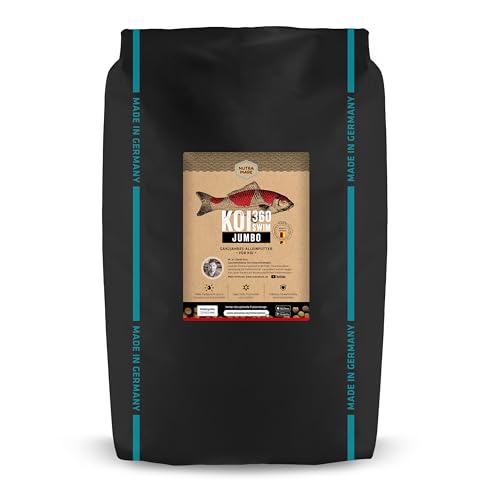 Nutramare Koi360 Jumbo Swim | Schwimmendes Koifutter für große Koi ab 60 cm, 8,5 mm Pellets mit Spirulina & Astaxanthin zur Farbverstärkung (10 kg) von Nutramare