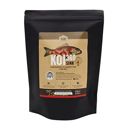 Nutramare Koi360 Sink 1,2kg | Sinkendes Koifutter für Frühjahr & Sommer | Hochverdaulich mit Wheat Germ, Spirulina & Beta-Glucan von Nutramare