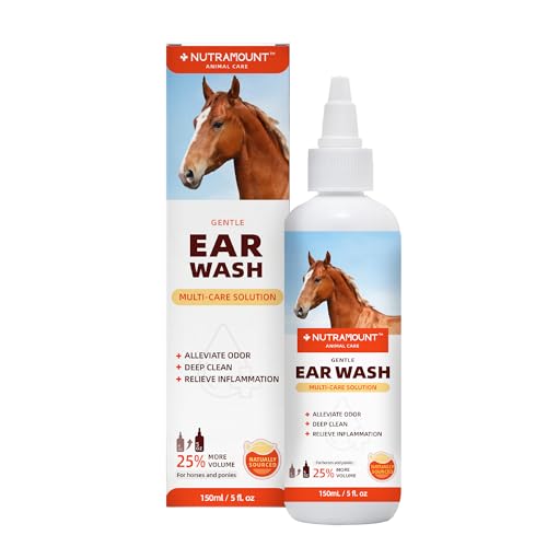 Nutramount Ohrenreiniger, 150 ml, Ohrenreiniger für Pferde und Ponys, sanfte Multi-Pflege-Lösung, reduziert Ohrengeruch und Ohrenschmalz Nutramount Ohrenreiniger, 150 ml, Ohrenreiniger für Pferde und Ponys, sanfte Multi-Pflege-Lösung, reduziert Ohrengeruch und Ohrenschmalz von Nutramount